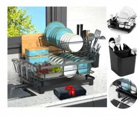 suszarka-do-naczyn-ociekacz-na-sztucce-duza-z-odplywem-dwupoziomowa-czarna