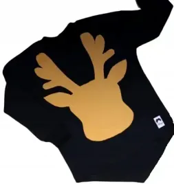 bluza-czarno-musztardowa-renifer-rozmiar-170