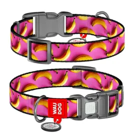 waudog-obroza-nylon-z-qr-banany-roz-xxl-35mm-46-70cm