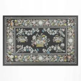 elegancki-dywan-winylowy-na-balkon-blady-antyczny-kwiat-i-ptaki-150x255-cm