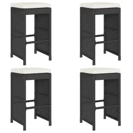 ogrodowe-stolki-barowe-z-poduszkami-4-szt-czarne-polirattan