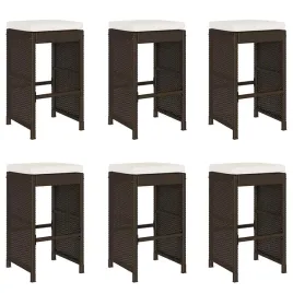 ogrodowe-stolki-barowe-z-poduszkami-6-szt-brazowe-polirattan