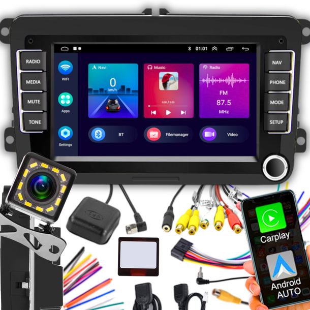RADIO 7'' ANDROID 13 SEAT GOLF V VI 6 VW PASSAT B6 B7 SEAT SKODA VOLKSWAGEN