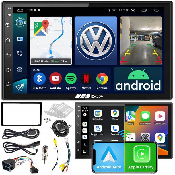 RADIO NAWIGACJA NCS RS-304 ANDROID DO VW SHARAN 1998-2009 2DIN BLUETOOTH