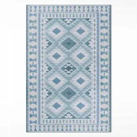 winylowy-dywan-dekor-do-kuchni-niebieskie-romby-imitacja-tkaniny-80x120-cm