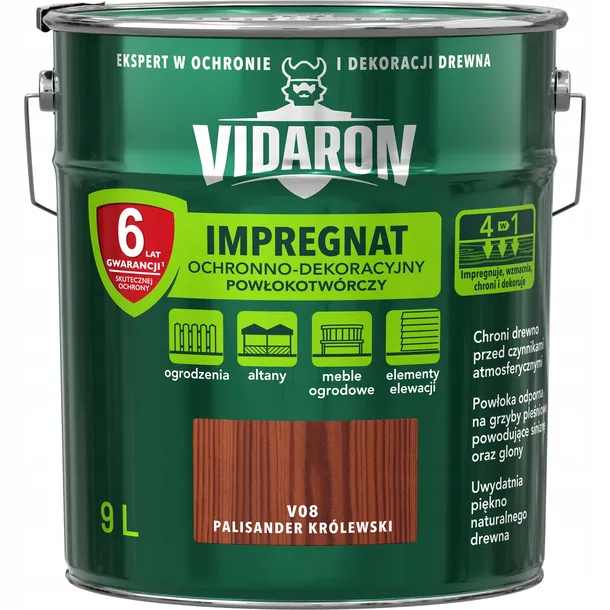 Vidaron Impregnat do drewna powłokotwórczy palisander królewski - 9L