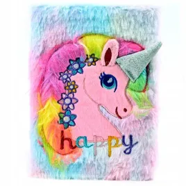 pluszowy-pamietnik-zeszyt-notes-wlochaty-jednorozec-unicorn-a5-rozne-kolory