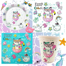 zestaw-urodziny-kot-pastel-papierowe-kubki-serwetki-talerzyk-kotek