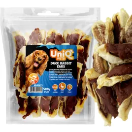przysmak-dla-psa-ucho-uszy-krolicze-faszerowane-kaczka-uniq-pets-500g