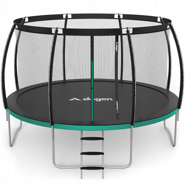 TRAMPOLINA OGRODOWA 12FT DLA DZIECI SIATKA WEWNĘTRZNA DRABINKA 374cm SLOGEN