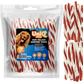 przysmak-przekaska-dla-psa-zakrecone-kanapki-z-kaczka-uniq-pets-500g