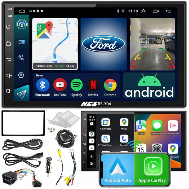 RADIO NAWIGACJA NCS RS-304 ANDROID DO FORD GALAXY 2000-2005 2DIN BLUETOOTH