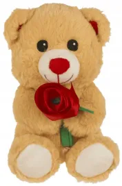 mis-pluszowy-z-roza-brazowy-18-cm-maskotka-pluszak-walentynki-dzien-kobiet