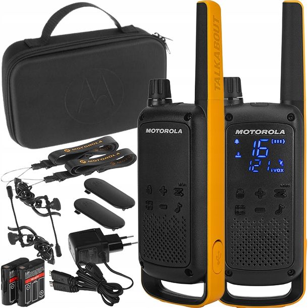 ﻿2x MOTOROLA T82 EXTREME PMR 446 KRÓTKOFALÓWKI WALKIE TALKIE RADIOTELEFONY