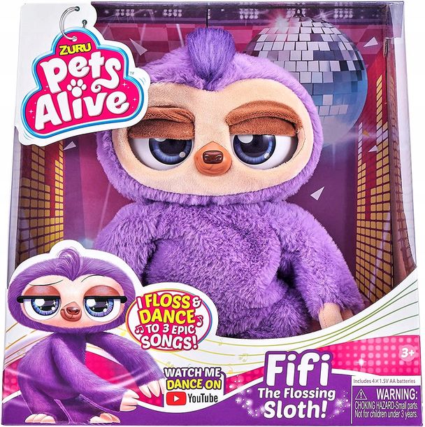 ﻿Zuru Pets Alive Interaktywny leniwiec Fifi TAŃCZY