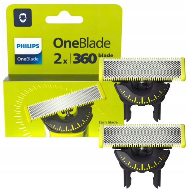 2 x ORGINALNE Ostrza 360 PHILIPS ONEBLADE Ostrze Maszynki Golarki ONE BLADE
