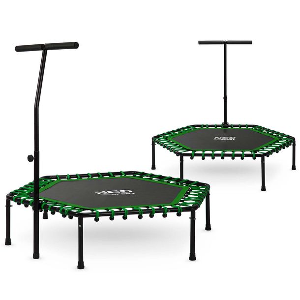 Фото - Батут Neo-Sport ﻿Trampolina fitness z uchwytem 127 cm  - sześciokątna zielona 