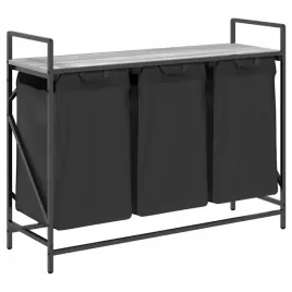 kosz-na-pranie-3-przegrody-z-polka-szary-dab-sonoma