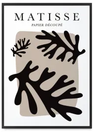 plakat-matisse-czarne-liscie-61x91-cm-w-czarnej-ramie