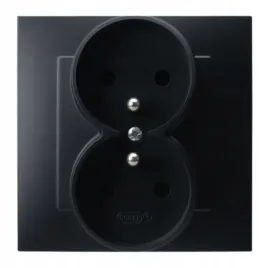 ospel-szafir-gniazdo-podwojne-uziemienie-kompletne-czarny-metal-gp-2zz-33