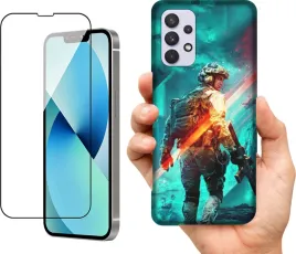 etui-na-samsung-galaxy-a32-4g-wzory-battlefield-szklo