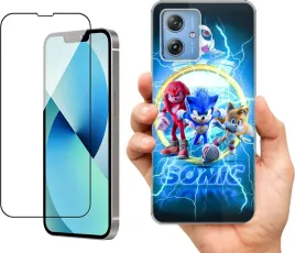 etui-na-motorola-moto-g54-wzory-sonic-szklo