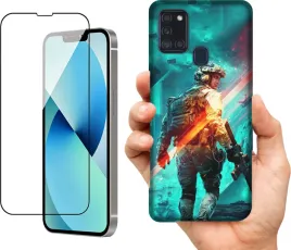 etui-na-samsung-galaxy-a21s-wzory-battlefield-szklo