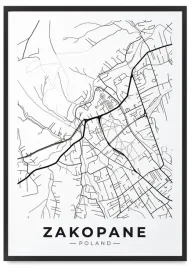 plakat-plan-miasta-mapa-zakopane-40x50-cm-w-czarnej-ramie