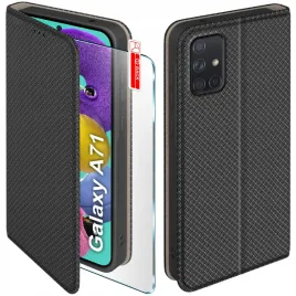 etui-z-klapka-do-samsung-a71-zamykane-czarne-futeral-szklo-9h
