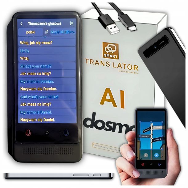 ﻿TRANSLATOR DOSMOPRO TŁUMACZ ELEKTRONICZNY POLSKI bez Internetu OFFLINE WIFI