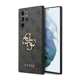guess-4g-big-metal-logo-etui-samsung-galaxy-s23-ultra-szary