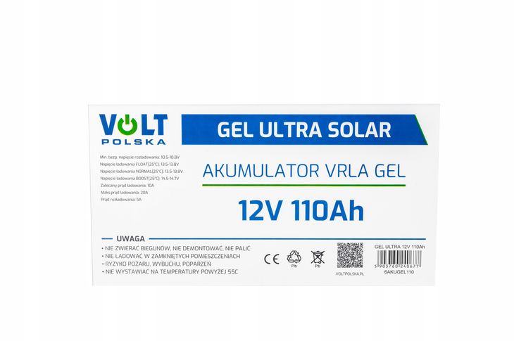 ﻿Akumulator żelowy 12 V 110 Ah gel magazyn energii