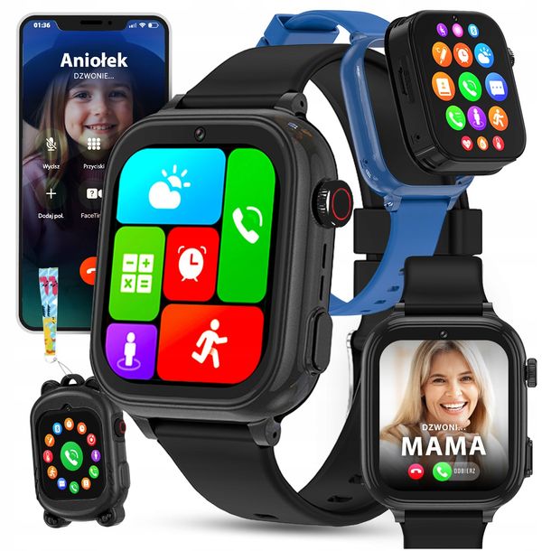 SMARTWATCH DLA DZIECI ZEGAREK TELEFON GPS SMS ROZMOWY WIBRACJA GRY NAUKA PL