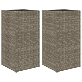 donice-ogrodowe-2-szt-szare-40x40x80-cm-rattan-pe