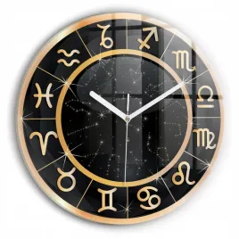 duzy-zegar-szklany-do-mieszkania-z-nadrukiem-czarne-znaki-zodiaku-fi30-cm