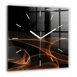 designerski-kwadratowy-zegar-szklany-do-wnetrz-pomaranczowe-linie-60x60-cm