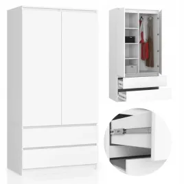 szafa-dwudrzwiowa-90-cm-sypialnia-2-drzwi-2-szuflady-4-polki-pojemna-biala