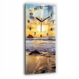 pionowy-zegar-szklany-do-salonu-z-grafika-zachod-slonca-na-plazy-30x60-cm