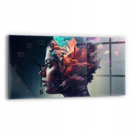 elegancki-foto-zegar-szklany-na-sciane-emocje-abstrakcja-kobieta-60x30-cm