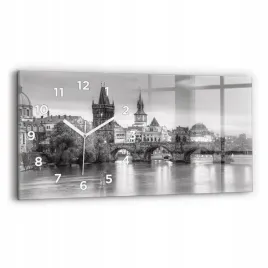 poziomy-zegar-szklany-scienny-do-salonu-widok-na-most-karola-praga-60x30-cm