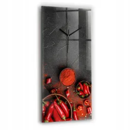 dekoracyjny-pionowy-zegar-szklany-z-nadrukiem-czerwone-papryczki-30x60-cm