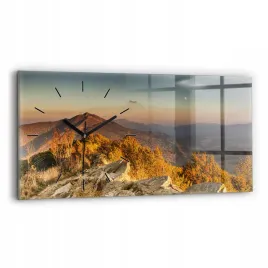 minimalistyczny-zegar-szklany-scienny-z-nadrukiem-gory-bieszczady-60x30-cm