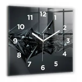 kwadratowy-zegar-szklany-designerski-ze-wzorem-czarna-abstrakcja-60x60-cm