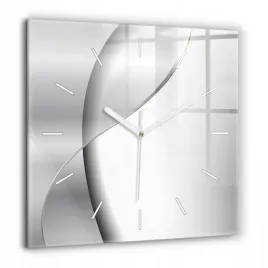 personalizowany-kwadratowy-foto-zegar-szklany-srebrna-abstrakcja-60x60-cm