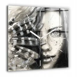 zegar-szklany-designerski-ze-stylowym-nadrukiem-malowany-portret-60x60-cm