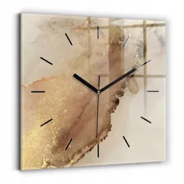 dekoracyjny-kwadratowy-foto-zegar-szklany-bezowa-sztuka-nowoczesna-30x30-cm