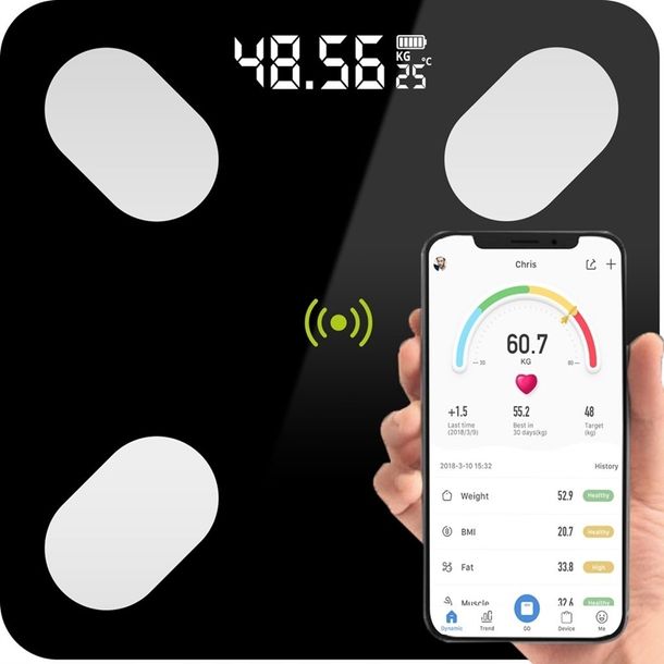 Waga Łazienkowa Slim Analityczna 180kg SMART Bluetooth