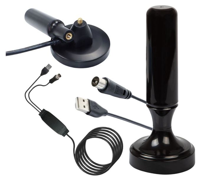 ANTENA DO TV NAZIEMNEJ TELEWIZYJNA AKTYWNA DVB-T2 DVBT2 HEVC MAGNES USB