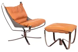 fotel-arni-low-z-podnozkiem-pomaranczowa-ekoskora-podstawa-ciemna-miedzi