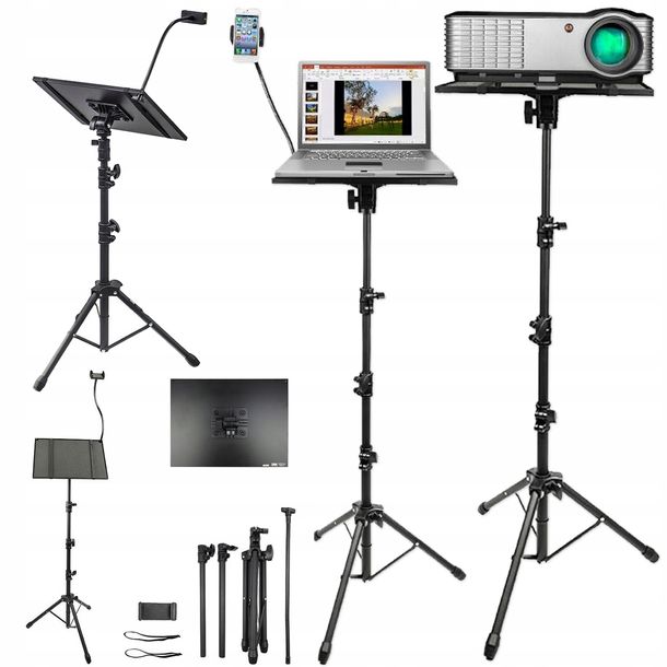 STATYW PODSTAWKA STOJAK POD LAPTOP PROJEKTOR REGULOWANY + UCHWYT SMARTFON